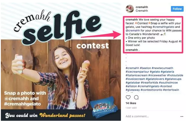 Selfie contest